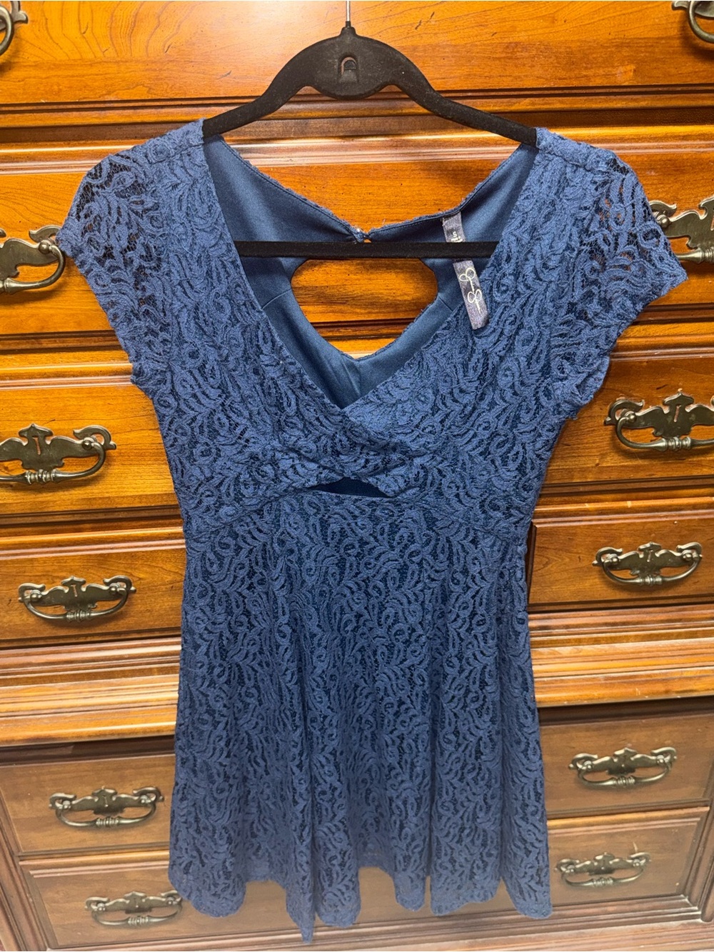 Jessica Simpson Navy Lace Fit & Flare Dress